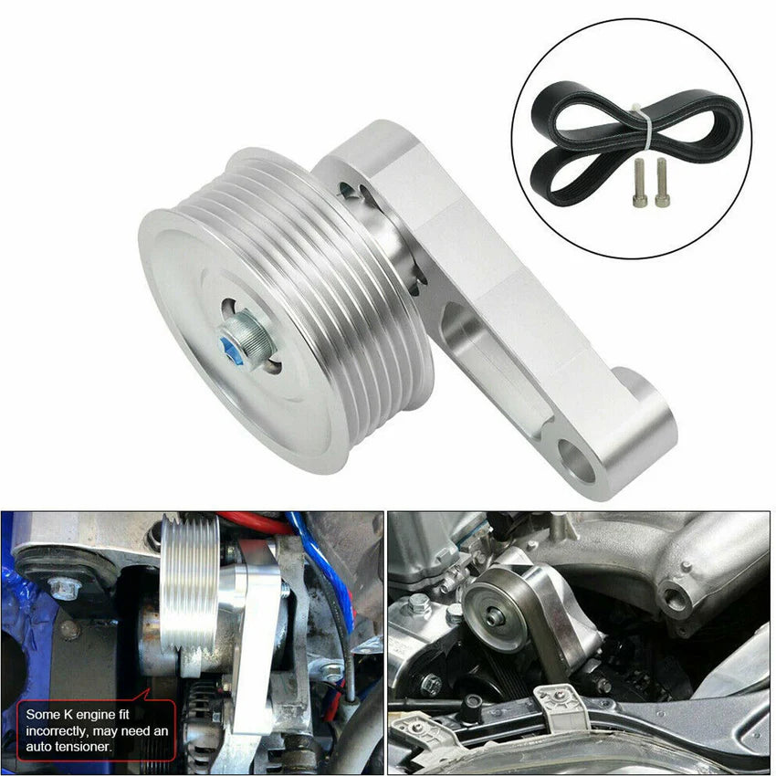 Bull Boost Performance - K Series Swap Adjustable EP3 Idler Pulley Belt Kit For Civic Integra Honda Tuned K20