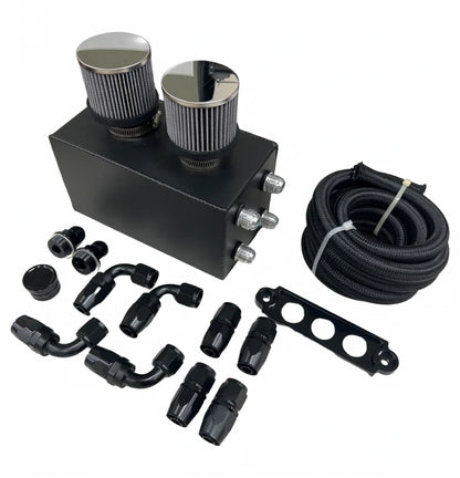 Bull Boost Performance - Pro Series Oil Catch Can For Honda Civic Acura Integra 4 Port -10AN With Hoses